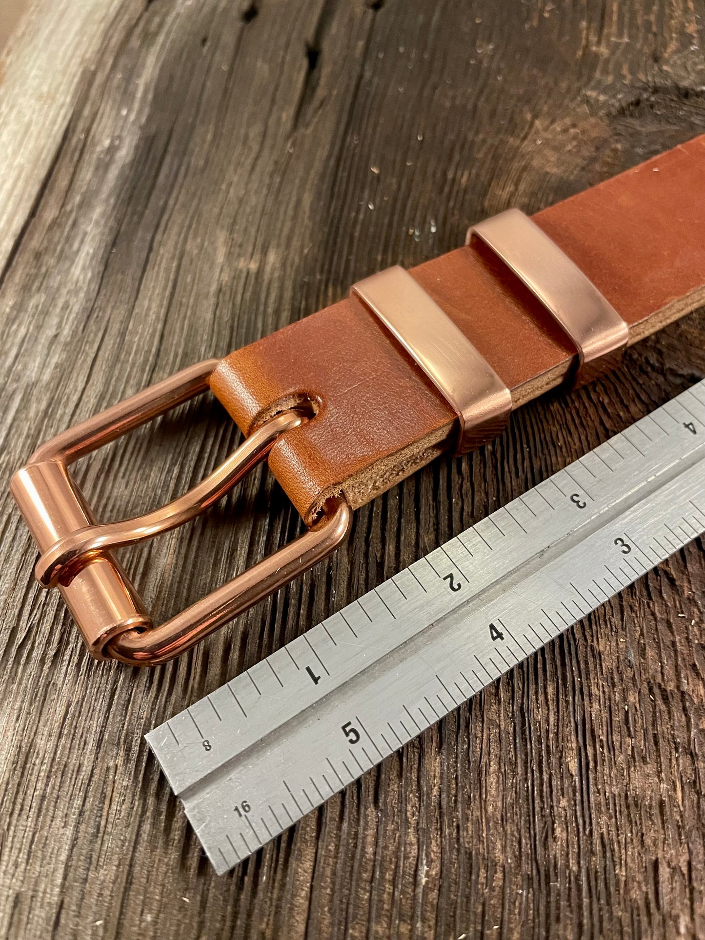Copper Buckle Set with 2 Matching Copper Belt Keepers | Chicago Screws Included