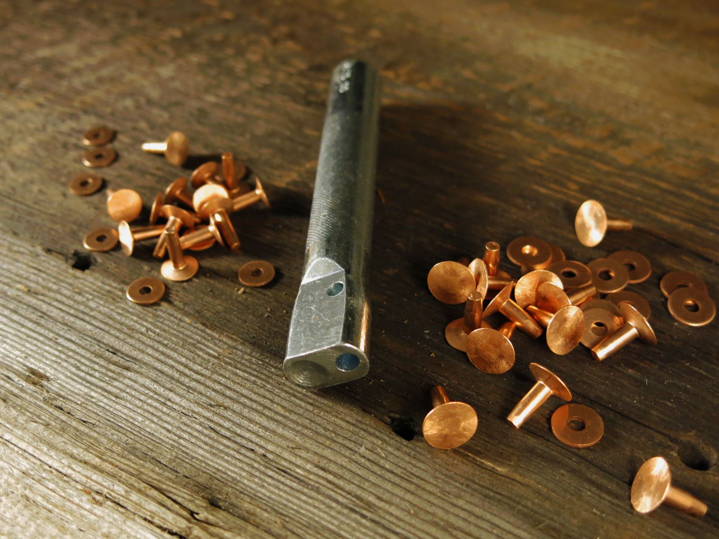 Copper Rivet and Burr Washers- 1/2" Post Length - 20 Sets