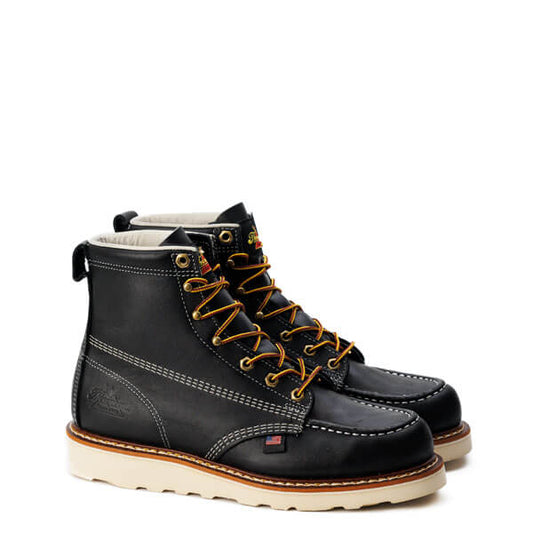 The Thorogood American Heritage 6″ Black Moc Toe Boots