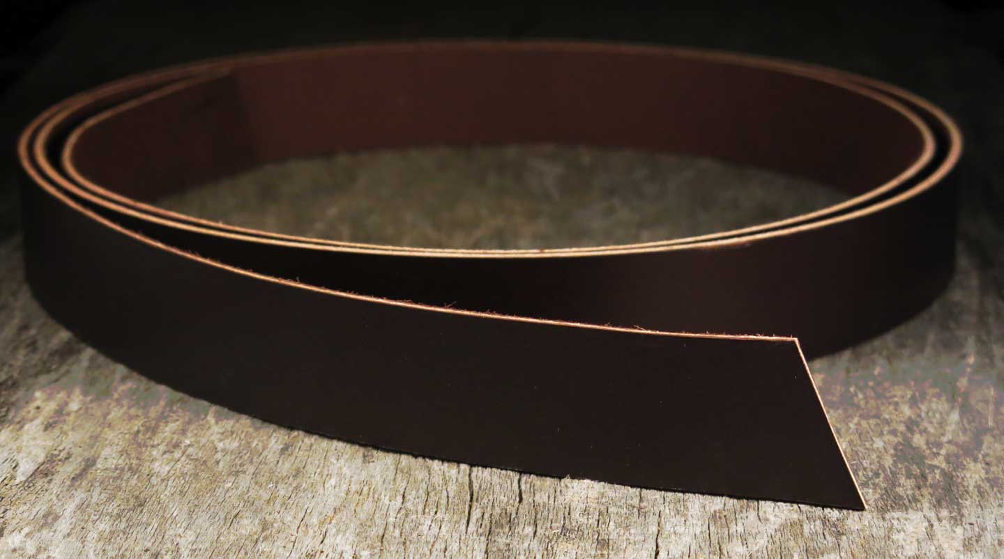 Herman Oak Leather - English Bridle Leather Strap - Dark Brown - 50" Long