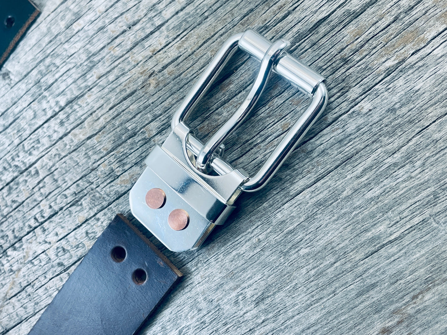 FLEX(SB-01)72 - Sterling Silver Belt-Plate Buckle on WeatherFlex Belt Strap 72"