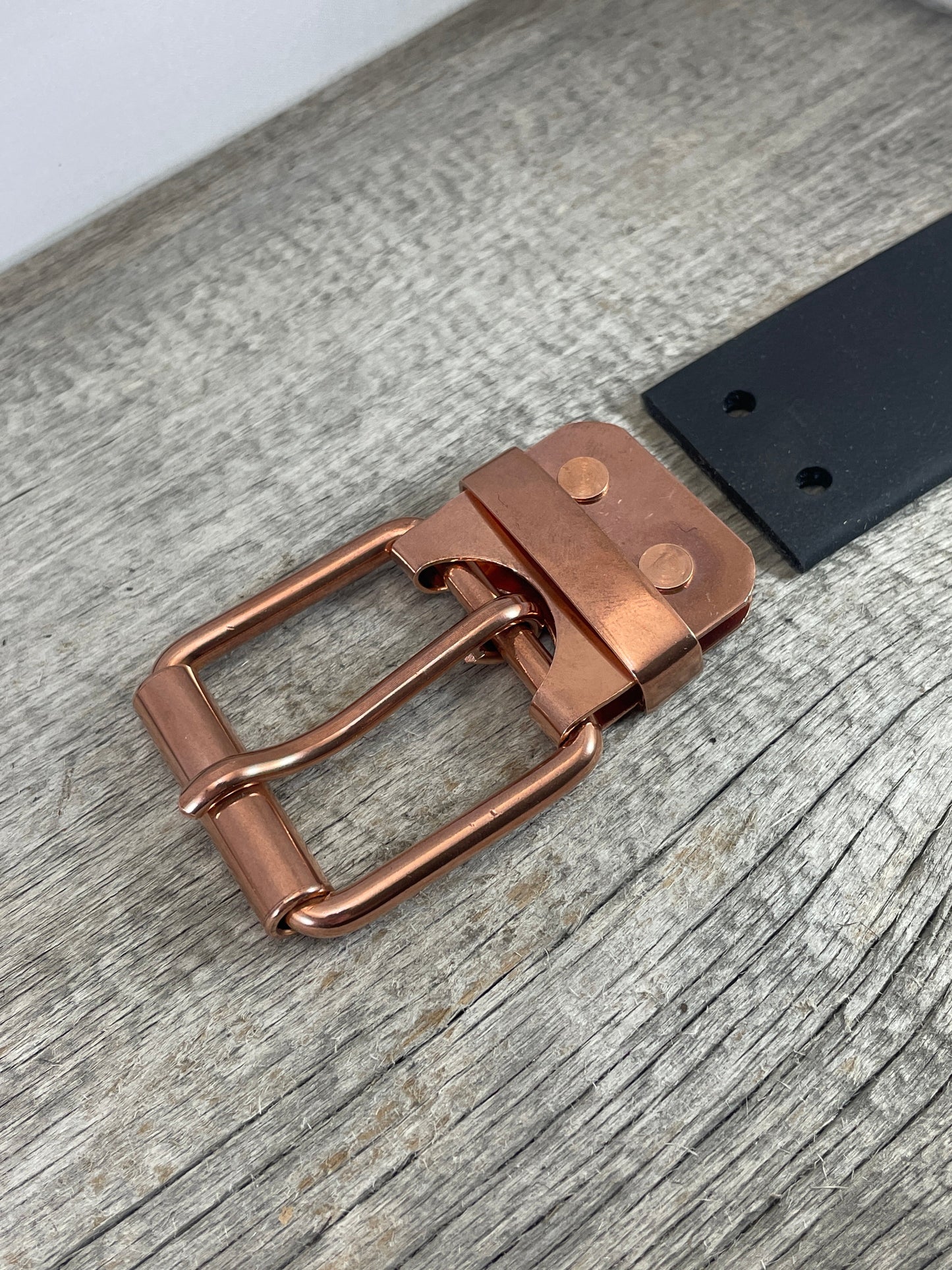 FLEX(CB-01)72 - Solid Copper Belt-Plate Buckle on WeatherFlex Waterproof Belt Strap 72"
