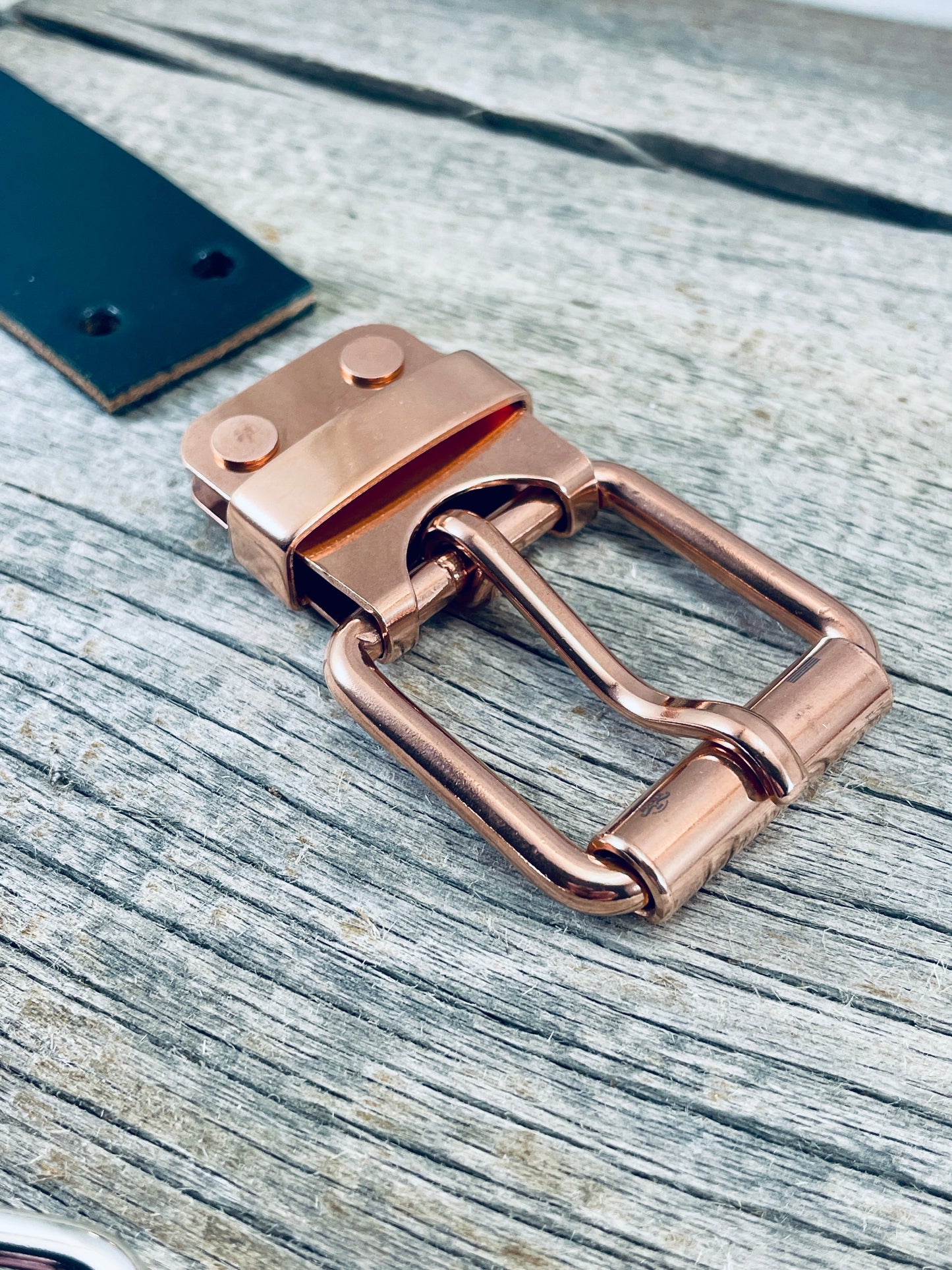 FLEX(CB-01)72 - Solid Copper Belt-Plate Buckle on WeatherFlex Waterproof Belt Strap 72"
