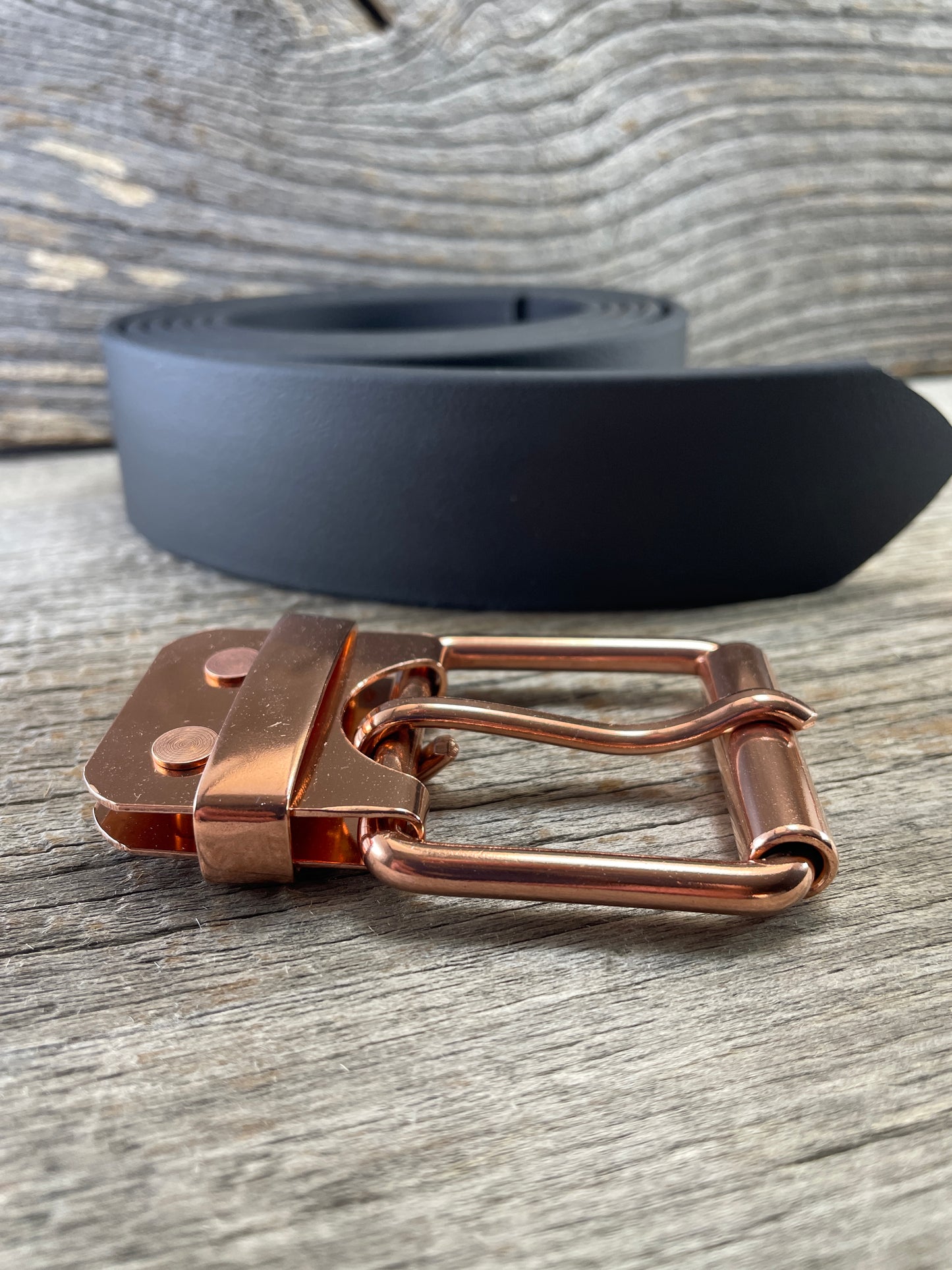 FLEX(CB-01)72 - Solid Copper Belt-Plate Buckle on WeatherFlex Waterproof Belt Strap 72"