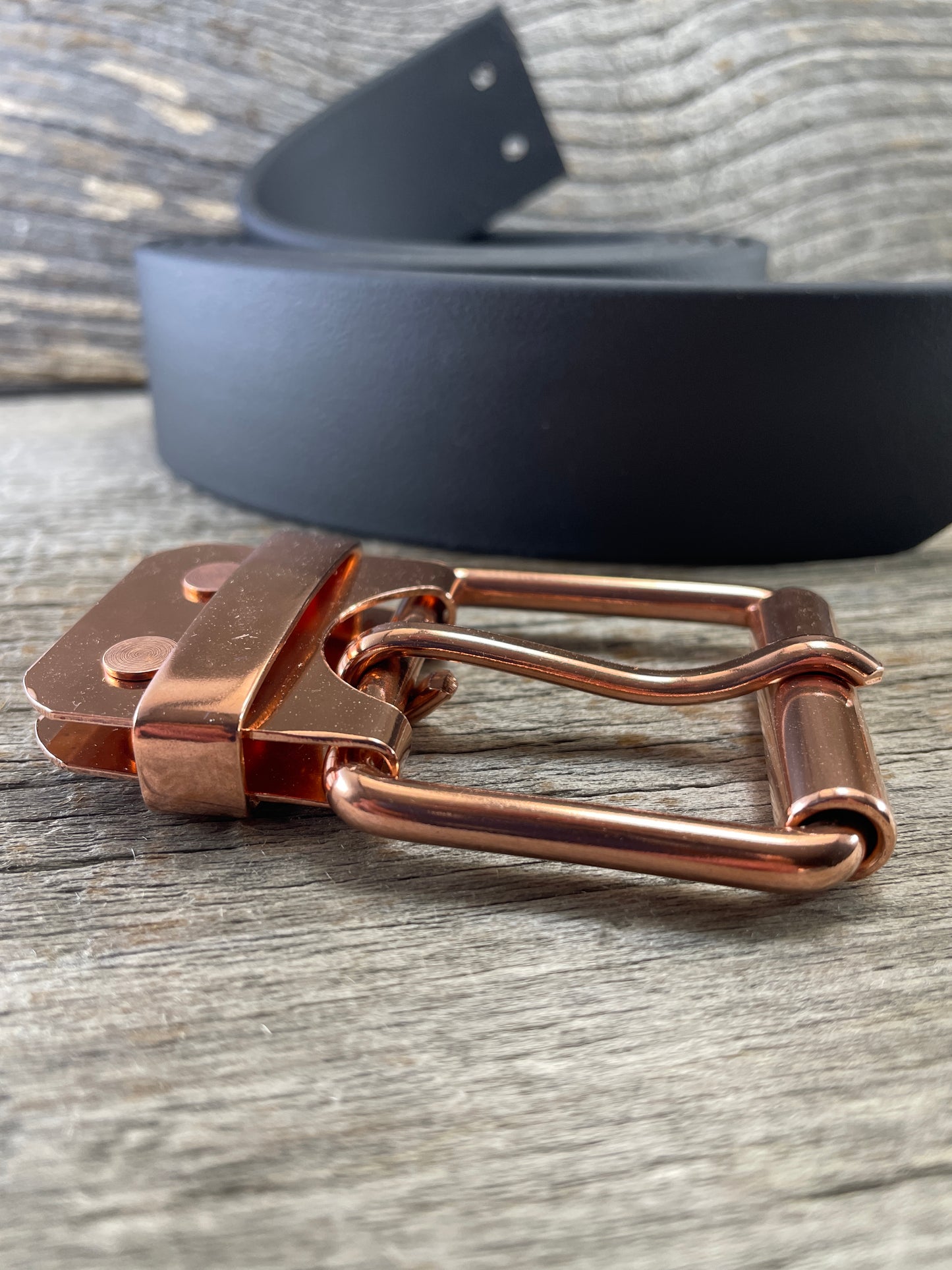 FLEX(CB-01)72 - Solid Copper Belt-Plate Buckle on WeatherFlex Waterproof Belt Strap 72"