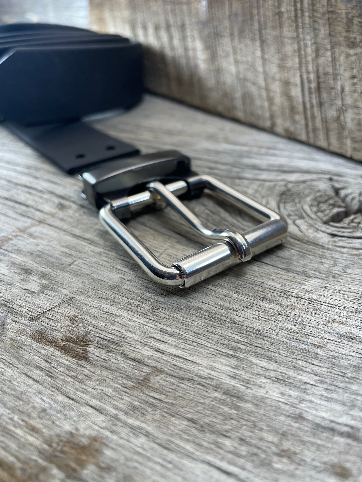 FLEX(SB-04)72 - Sterling Silver Buckle - Copper Keeper - Copper Belt-Plate - on WeatherFlex Waterproof Belt Strap 72"