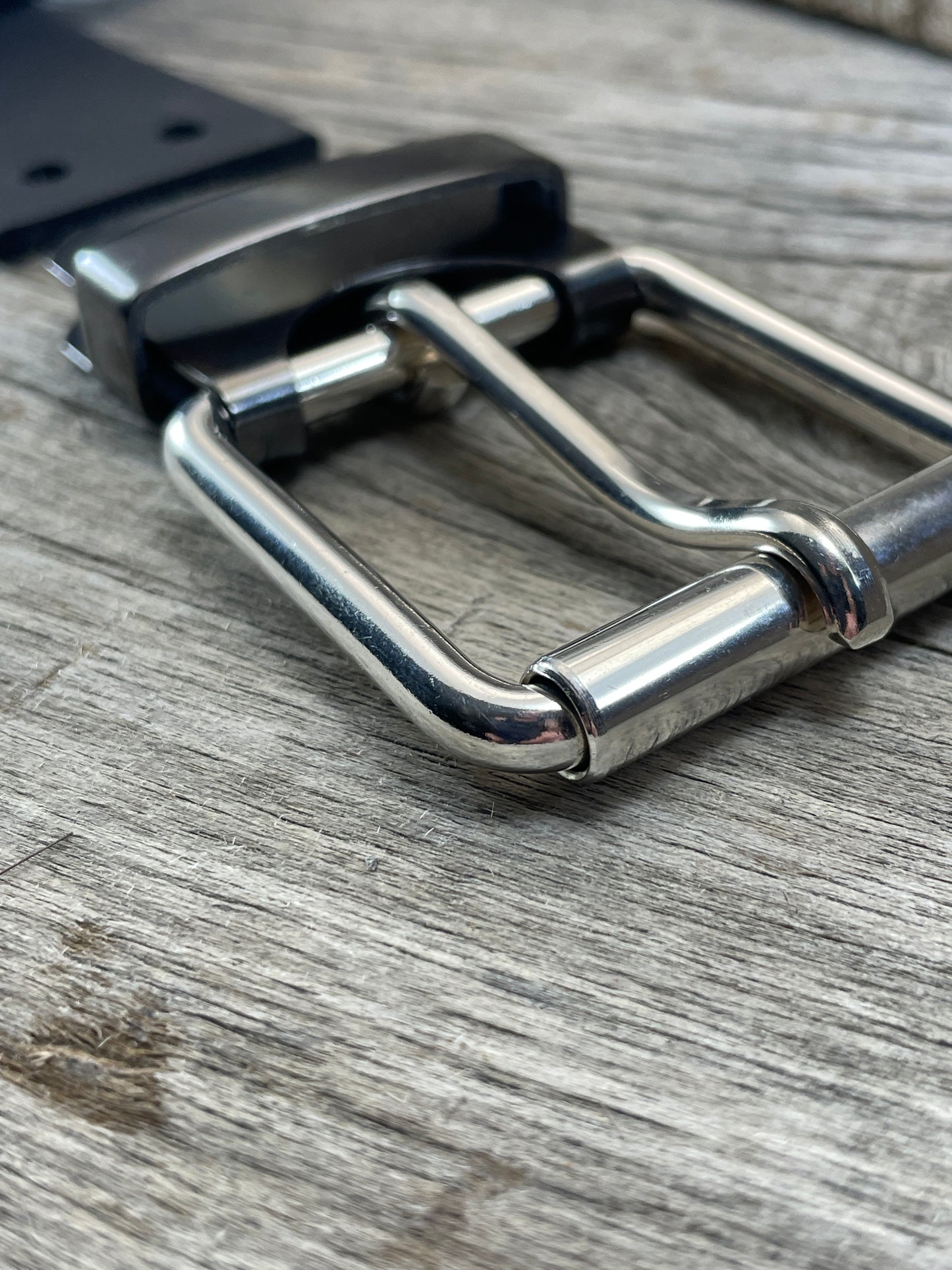 FLEX(SB-04)72 - Sterling Silver Buckle - Copper Keeper - Copper Belt-Plate - on WeatherFlex Waterproof Belt Strap 72"