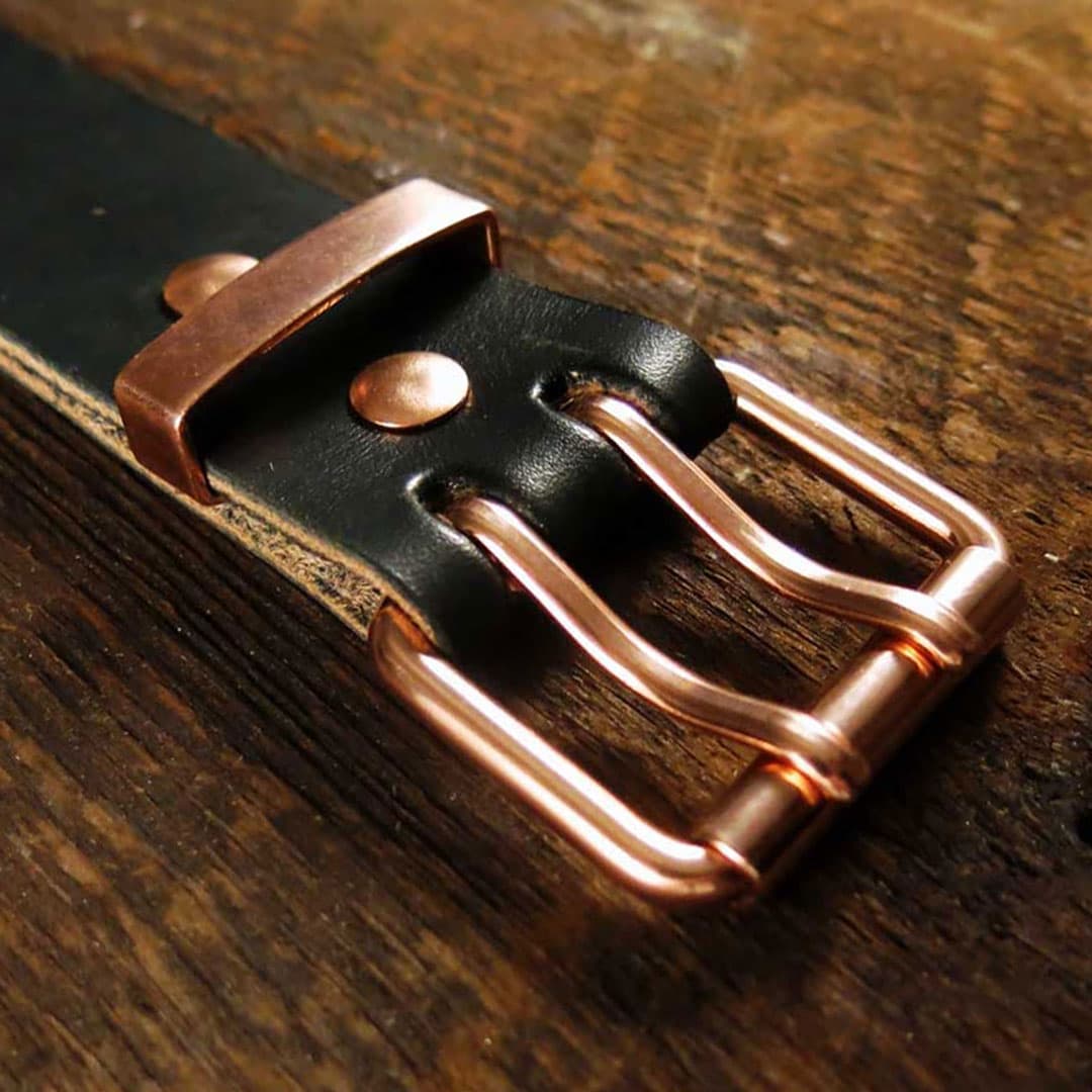 Double Belt Buckle - Double Tongue Copper Belt Buckle - Mens Handmade Minimalist Belt Buckle EDC
