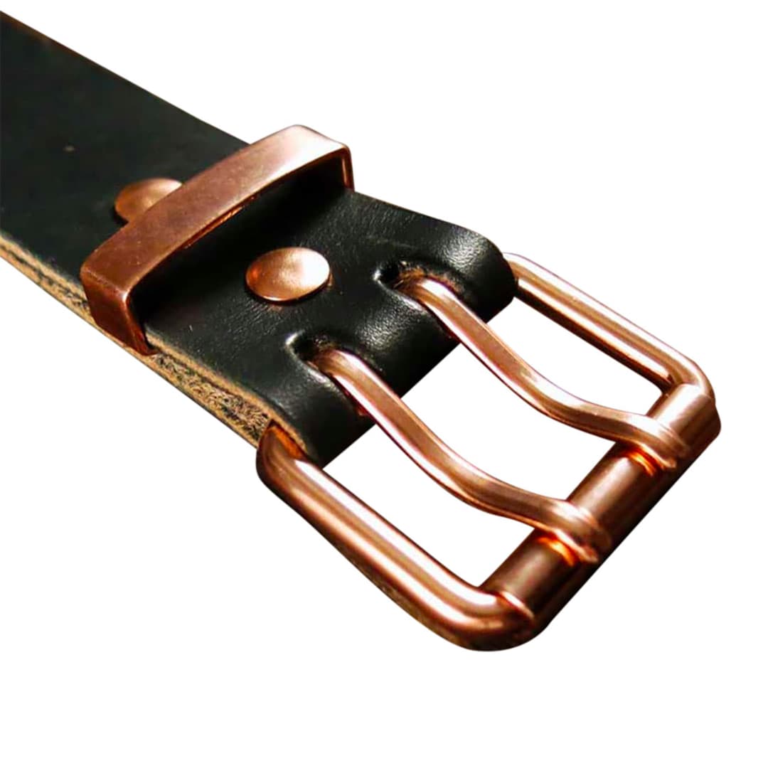 Double Belt Buckle - Double Tongue Copper Belt Buckle - Mens Handmade Minimalist Belt Buckle EDC