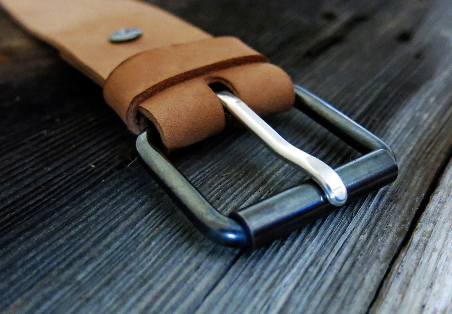 Gun Metal Copper Belt Buckle - Sterling Silver Pin