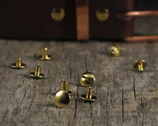 Brass Chicago Screws - Solid - 1/4 - 1/8 Post