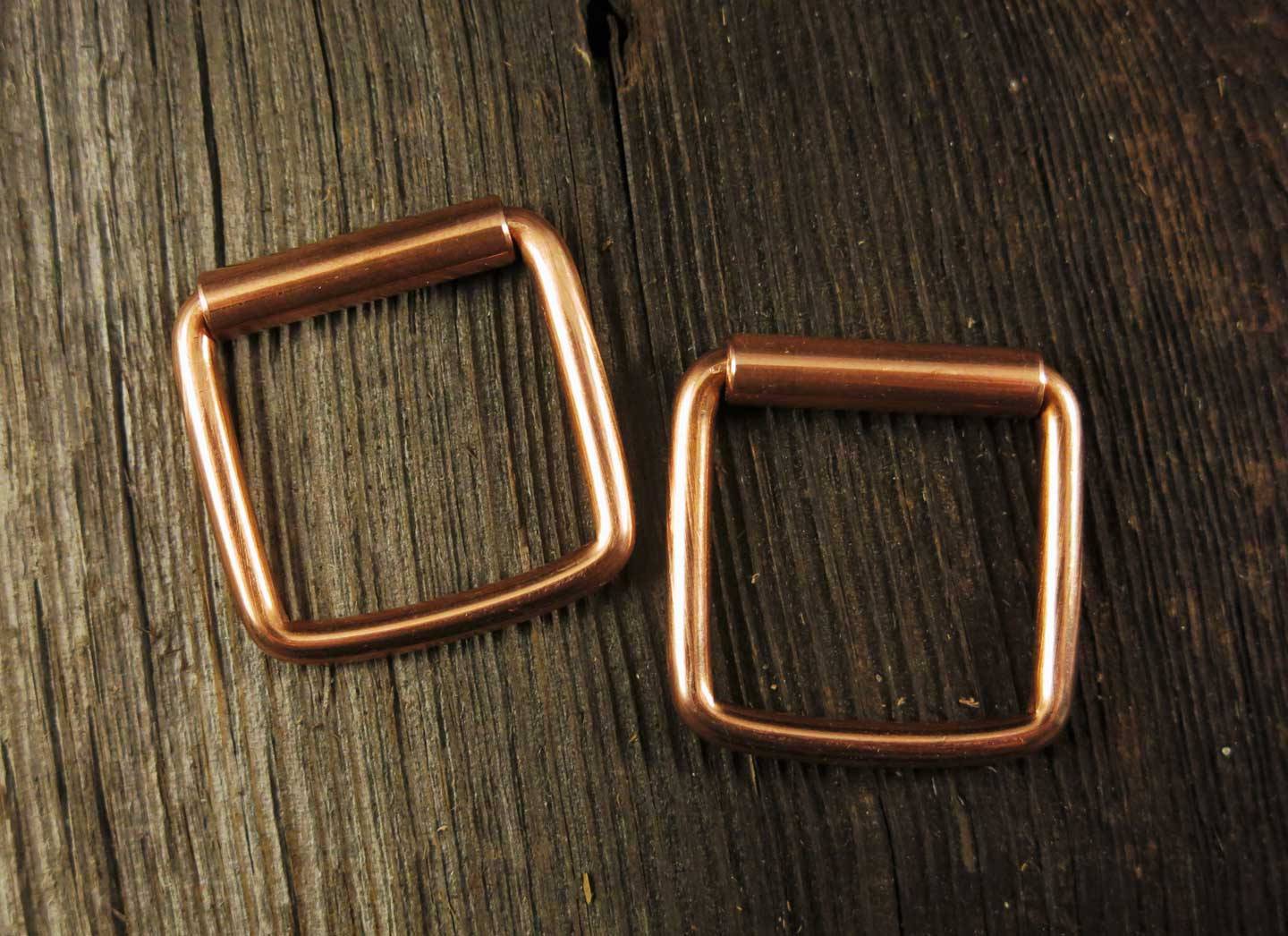 Copper Rectangle D Rings-Set of 2-Custom-USA