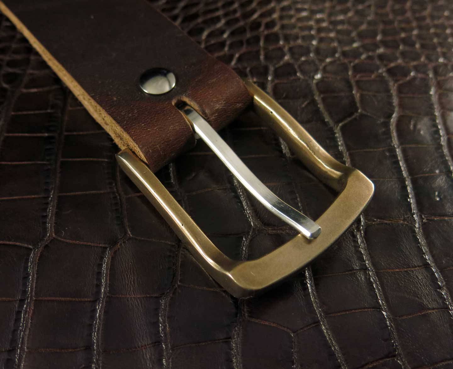 Bronze Cast Buckle w Sterling Silver Tongue