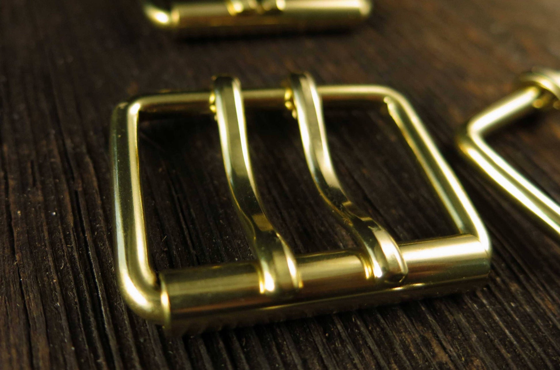 Double Belt Buckle - Solid Brass - Double Tongue Copper Belt Buckle - Mens Minimalist Belt Buckle EDC