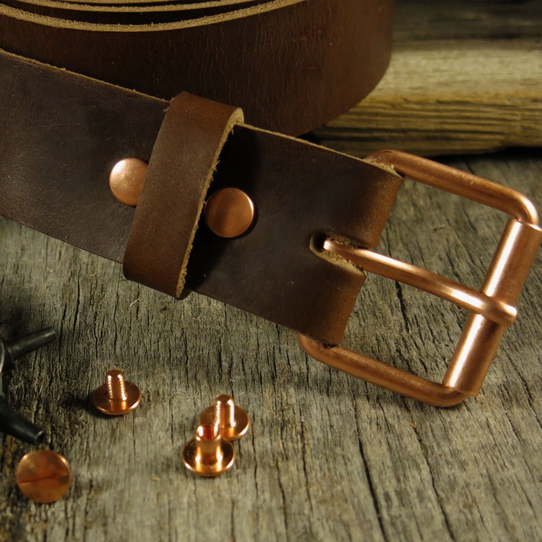 Belt Making Kit - Solid Copper Buckle - Horween Chromexcel