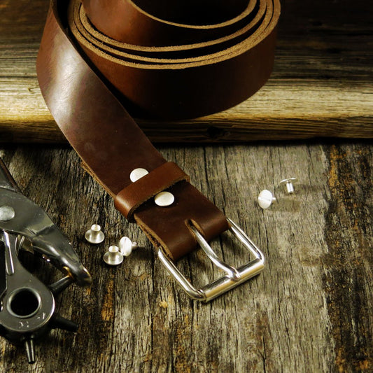 Belt Build Kit -STERLING Silver Buckle -Solid Silver -Horween