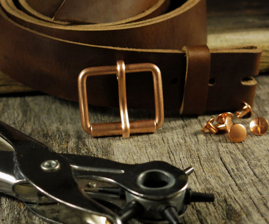 Belt Making Kit - Solid Copper Buckle - Horween Chromexcel