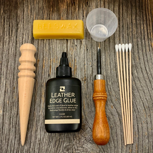 Leather Edge Finishing Kit with Edge Beveler Tool - Belt Making