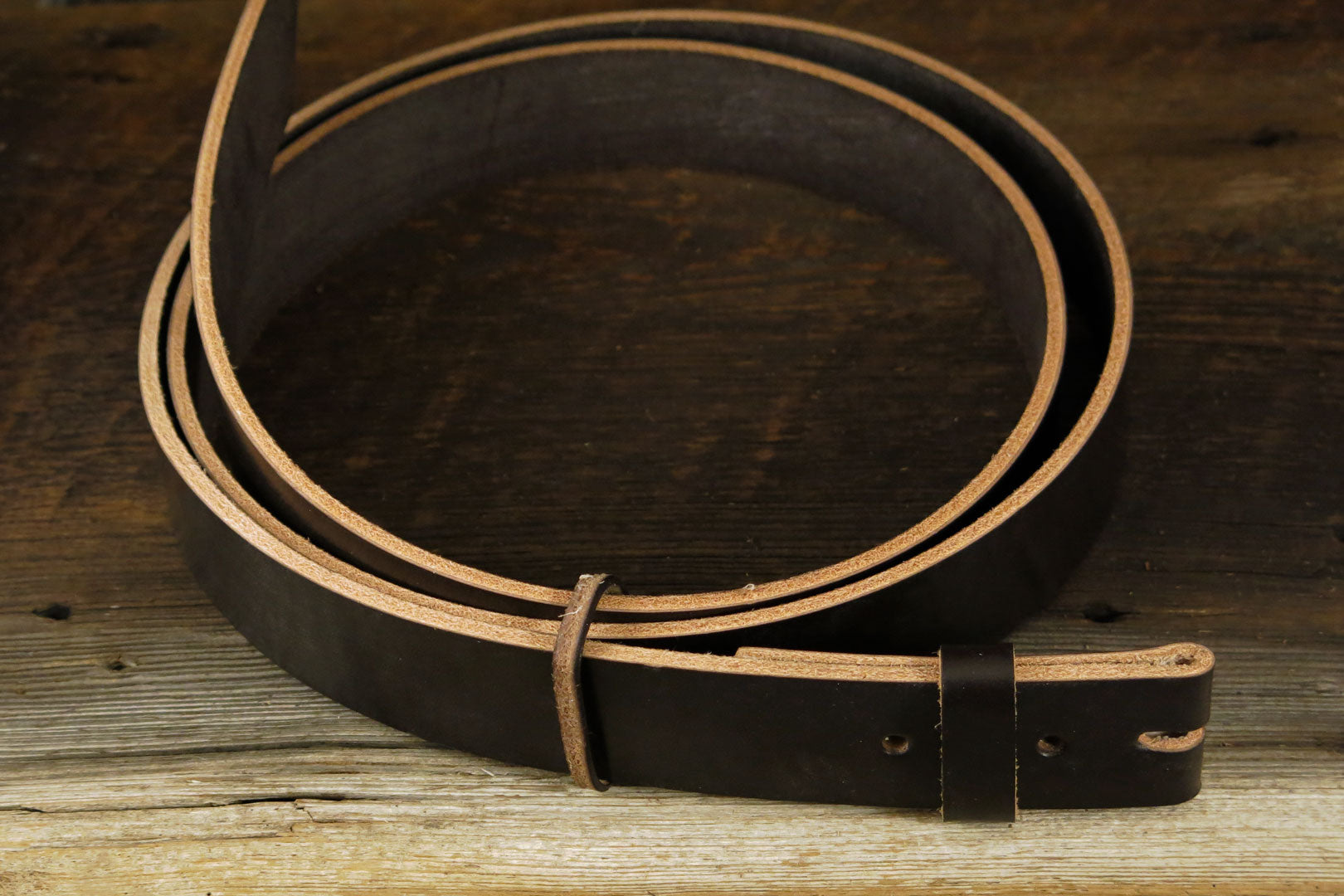 English Bridle Leather Straps - Medium Brown, 10-12 oz