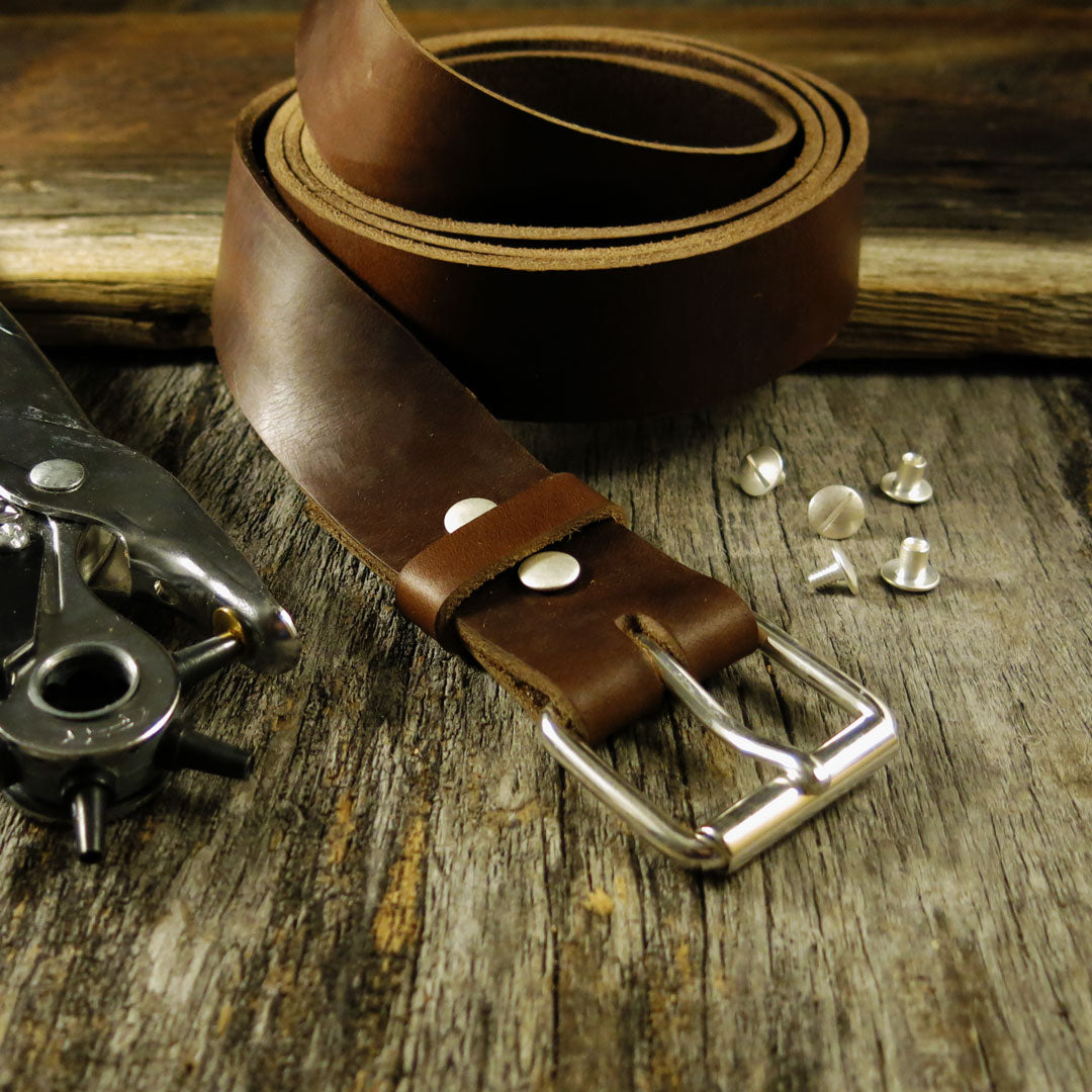 Belt Making Kit | Sterling Silver Buckles with Horween Chromexcel Full  Grain Leather Belt Strap